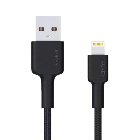 Aukey cb-al05 cable lightning usb de carga rápida de nailon   2m   certificado apple mfi