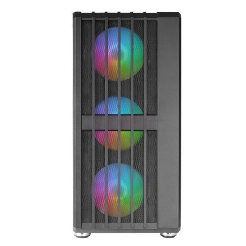 Caja atx semitorre gaming mars gaming mcvault frontal negro de malla vertical 4x120mm argb 3xpci ver