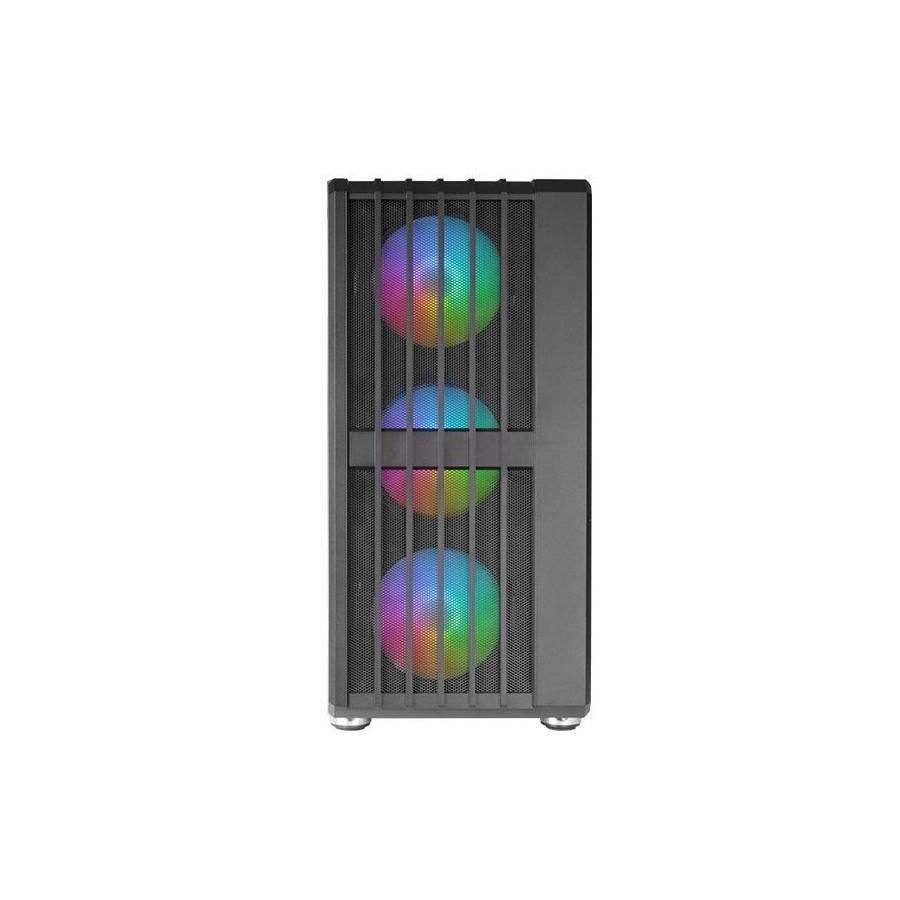 Caja atx semitorre gaming mars gaming mcvault frontal negro de malla vertical 4x120mm argb 3xpci ver