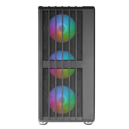 Caja atx semitorre gaming mars gaming mcvault frontal negro de malla vertical 4x120mm argb 3xpci ver