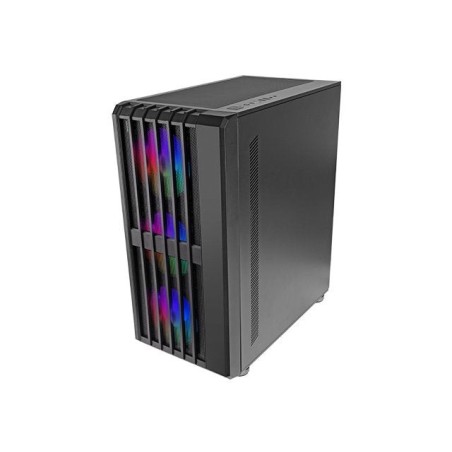 Caja atx semitorre gaming mars gaming mcvault frontal negro de malla vertical 4x120mm argb 3xpci ver