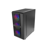 Caja atx semitorre gaming mars gaming mcvault frontal negro de malla vertical 4x120mm argb 3xpci ver