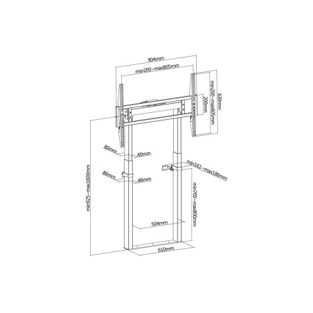 Soporte de pared motorizado fijo equip 650347 pantalla 55"-100" hasta 120kg vesa max 800x600