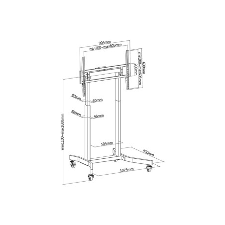 Soporte de suelo motorizado equip 650632 pantalla 55"-100" mando distancia vesa max 800x600 max120kg