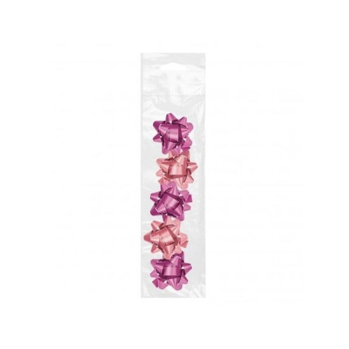 Dohe chic pack de 5 lazos para regalo - forma de estrella - tamaño 5.6cm - rosa