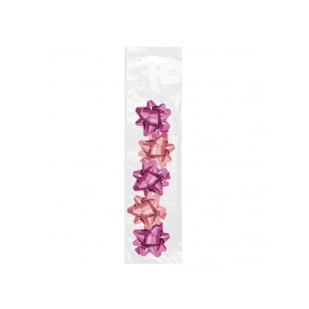 Dohe chic pack de 5 lazos para regalo - forma de estrella - tamaño 5.6cm - rosa