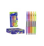 Bismark pack de 5 boligrafos retractiles tinta gel - punta 1.0mm - escritura suave - colores neon surtidos