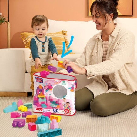 Bolsa mega bloks rosa 60pzs