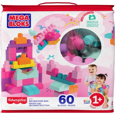 Bolsa mega bloks rosa 60pzs