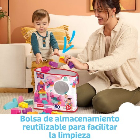 Bolsa mega bloks rosa 60pzs