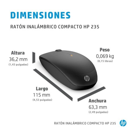 Ratón hp 235 compacto inalambrico