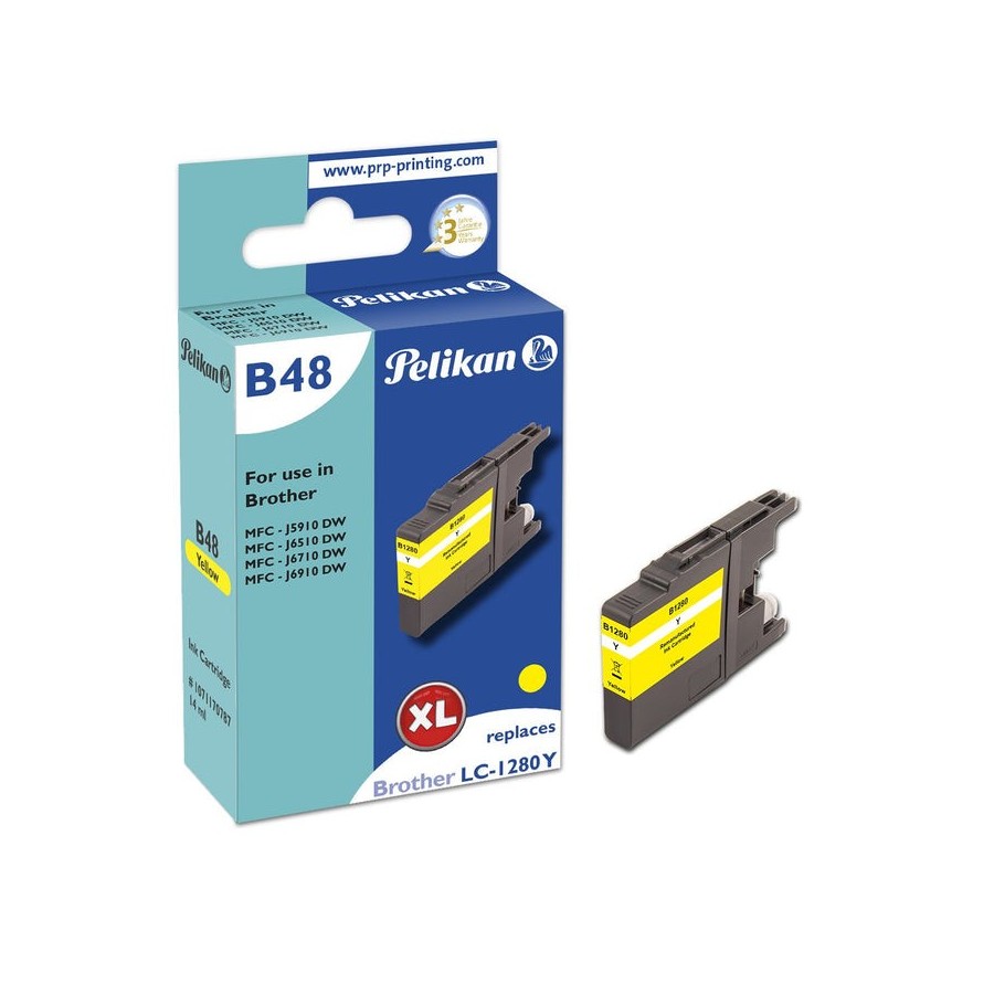 Tinta pelikan  brother b48 lc1280xl ye amarillo remanufactured