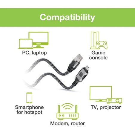Cable techly usb-c macho to ethernet rj45 macho  1m