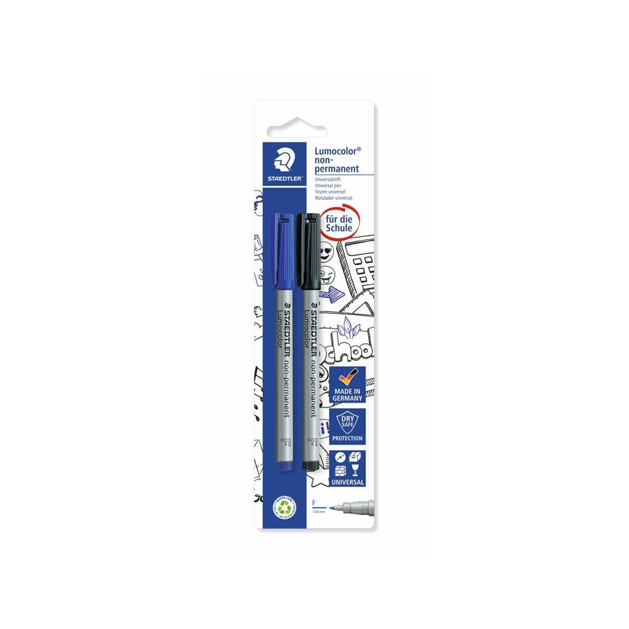 Staedtler lumocolor 316 marcador 2 pieza(s) negro, azul