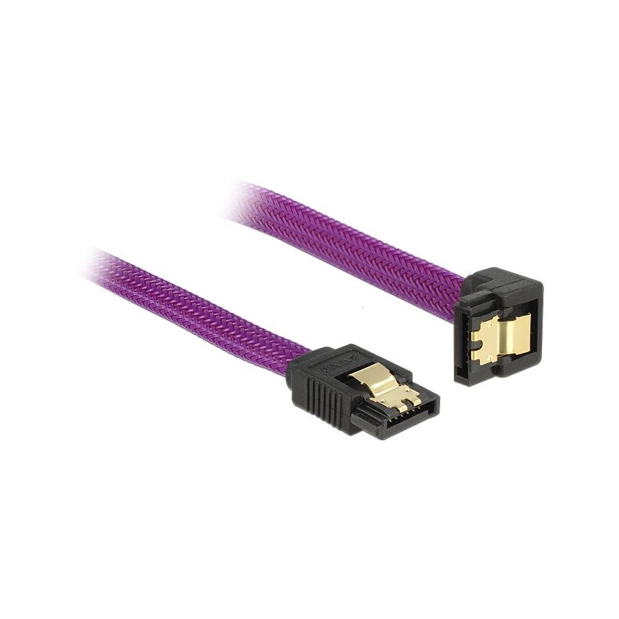 Delock cable sata 6gb/s 20cm violetat un/ge metall premium