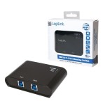 Logilink ua0216 hub interruptor usb 3.0 de 2 puertos 5000 mbit/s negro