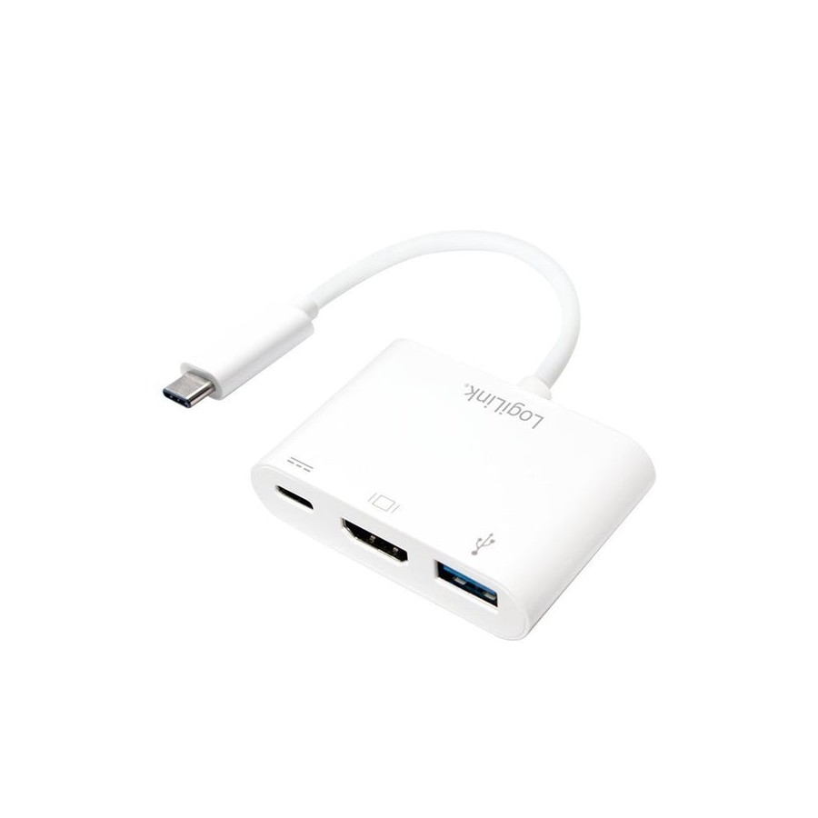 Logilink conversor usb 3.1 tipo c a hdmi + usb, con puerto de carga ua0258