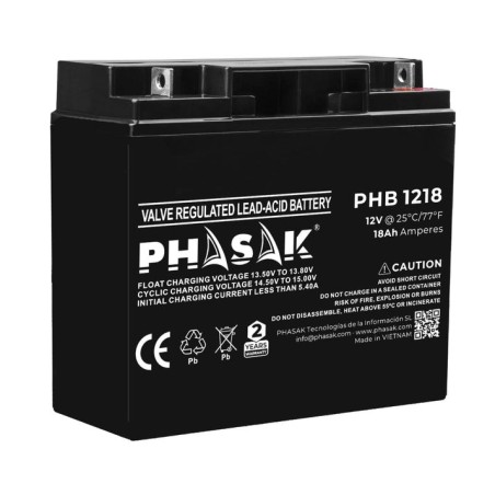 Batería phasak phb 1218 compatible con sai ups phasak según especificaciones