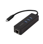Logilink ua0283 usb 3.0 tipo c gigabit adaptador a 1x rj45 y 3x usb 3.0 tipo a