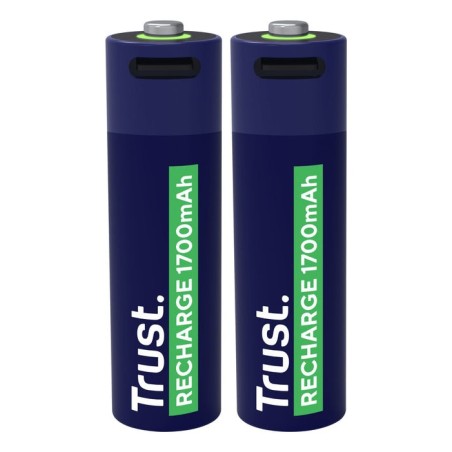 Pila ecargable trust usb-c aa 1700 mah pack de dos unidades 25584