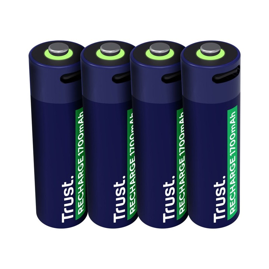 Pack de 4 pilas aa trust 25631 recargables