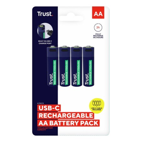 Pack de 4 pilas aa trust 25631 recargables