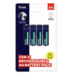 Pack de 4 pilas aa trust 25631 recargables