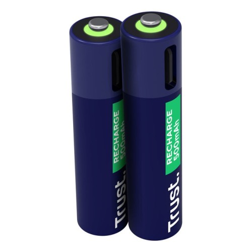 Pila recargable trust usb-c aaa 500 mah pack de 2 unidades 25585
