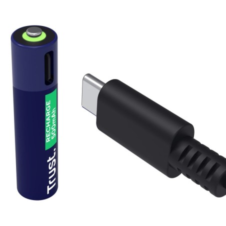 Pila recargable trust usb-c aaa 500 mah pack de 2 unidades 25585