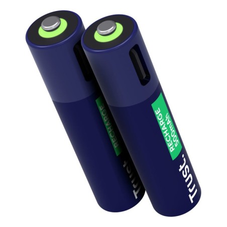 Pila recargable trust usb-c aaa 500 mah pack de 2 unidades 25585