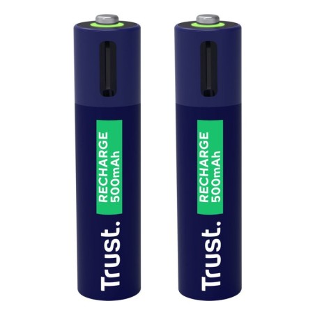 Pila recargable trust usb-c aaa 500 mah pack de 2 unidades 25585