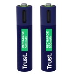 Pila recargable trust usb-c aaa 500 mah pack de 2 unidades 25585