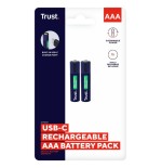 Pila recargable trust usb-c aaa 500 mah pack de 2 unidades 25585