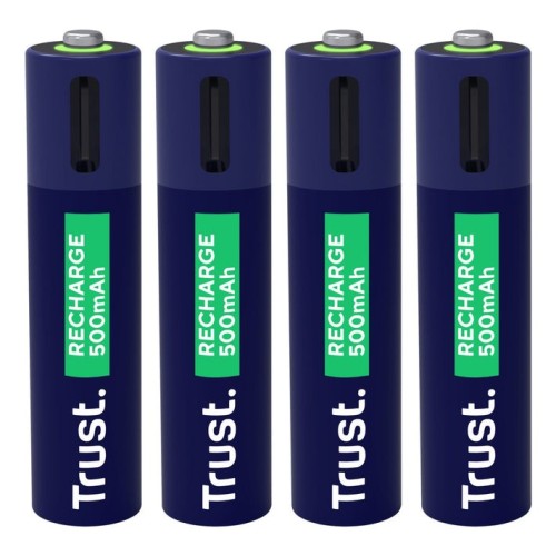 Pila recargable trust usb-c aaa 500 mah pack de cuatro unidades 25671