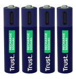Pila recargable trust usb-c aaa 500 mah pack de cuatro unidades 25671