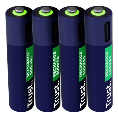 Pila recargable trust usb-c aaa 500 mah pack de cuatro unidades 25671