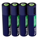 Pila recargable trust usb-c aaa 500 mah pack de cuatro unidades 25671