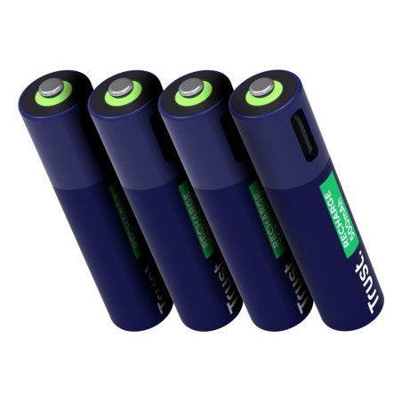 Pila recargable trust usb-c aaa 500 mah pack de cuatro unidades 25671