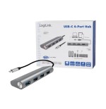 Logilink ua0309 hub de interfaz usb 3.2 gen 1 (3.1 gen 1) type-c 5000 mbit/s gris