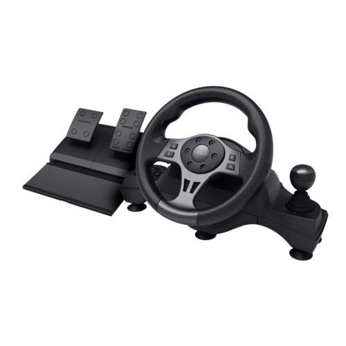 Volante trust gxt-289 con respuesta de vibracion y pedales 25122 compatible  con pc y consolas