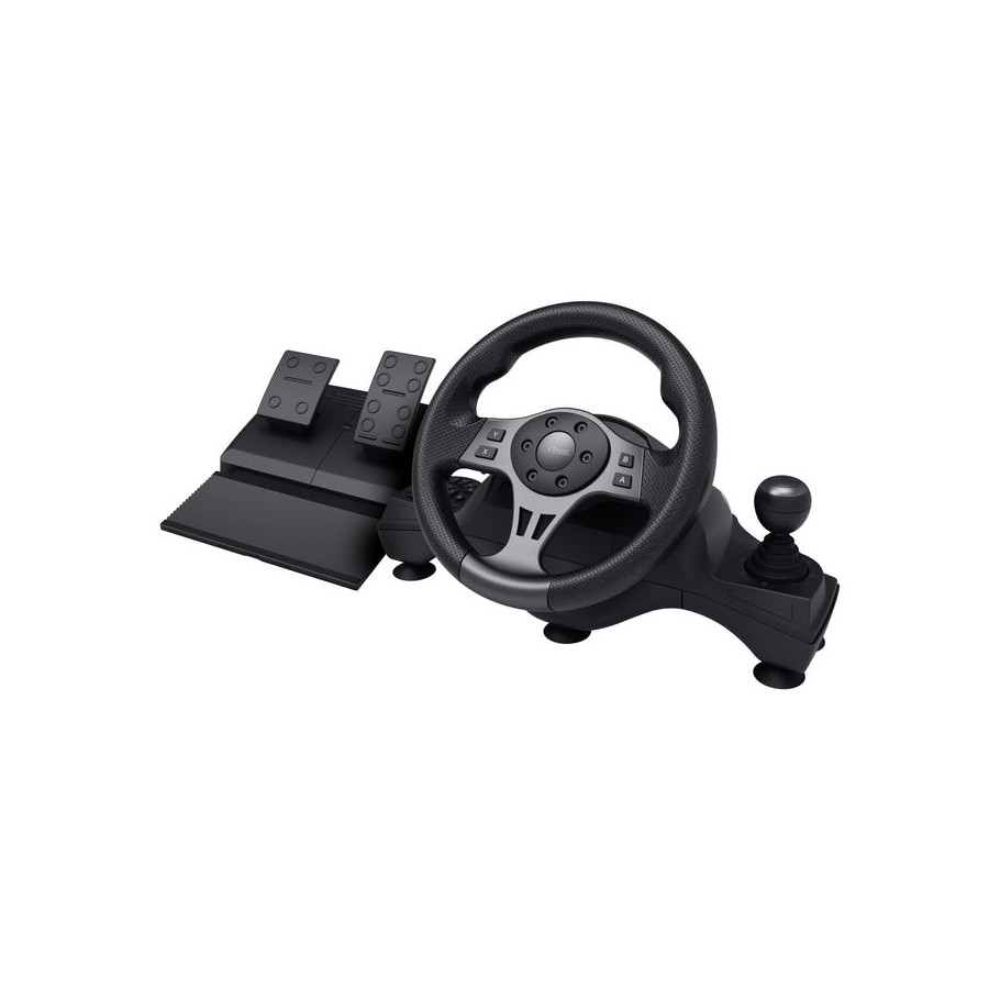 Volante trust gxt-289 con respuesta de vibracion y pedales 25122 compatible  con pc y consolas