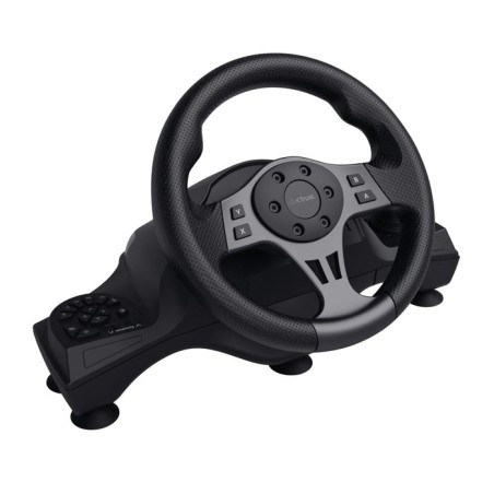Volante trust gxt-289 con respuesta de vibracion y pedales 25122 compatible  con pc y consolas