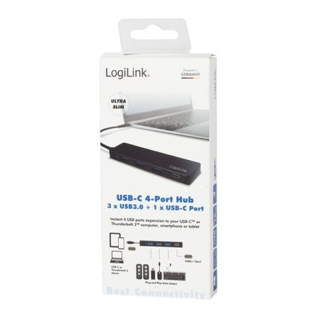 Logilink ua0311 hub de interfaz usb 3.2 gen 1 (3.1 gen 1) type-c 5000 mbit/s negro