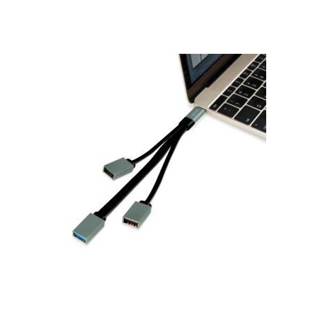 Logilink ua0315 hub de interfaz usb 3.2 gen 1 (3.1 gen 1) type-c 5000 mbit/s negro, gris