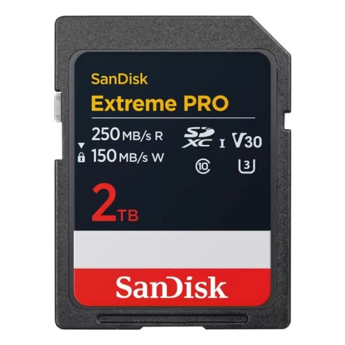 Sandisk extreme pro tarjeta de memoria flash 2 tb video class v30 / uhs-i u3 / class10 sdxc uhs-i