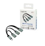 Logilink ua0315 hub de interfaz usb 3.2 gen 1 (3.1 gen 1) type-c 5000 mbit/s negro, gris