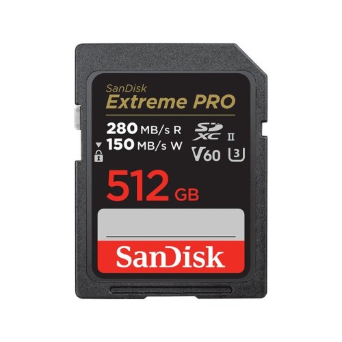 Sandisk extreme pro tarjeta de memoria flash 512gb video class v60 / uhs-ii u3 / class10 sdxc uhs-ii