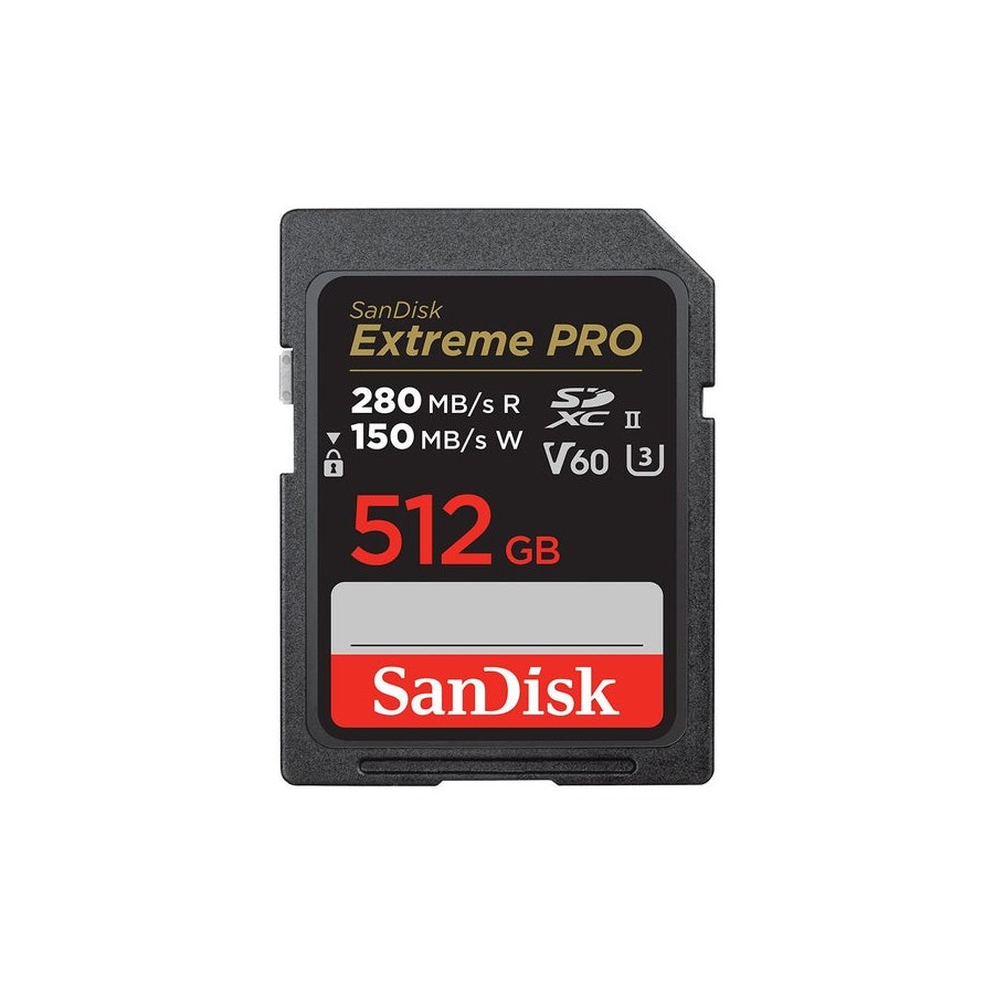 Sandisk extreme pro tarjeta de memoria flash 512gb video class v60 / uhs-ii u3 / class10 sdxc uhs-ii