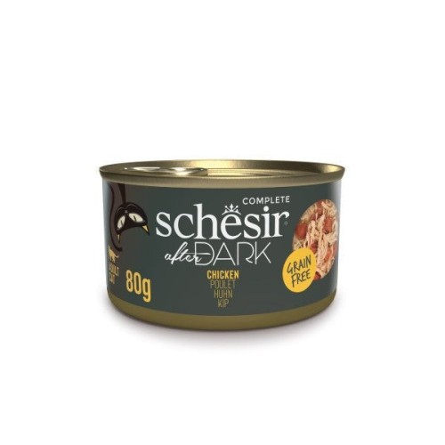 Comida húmeda para gatos schesir after dark chicken in broth  80g
