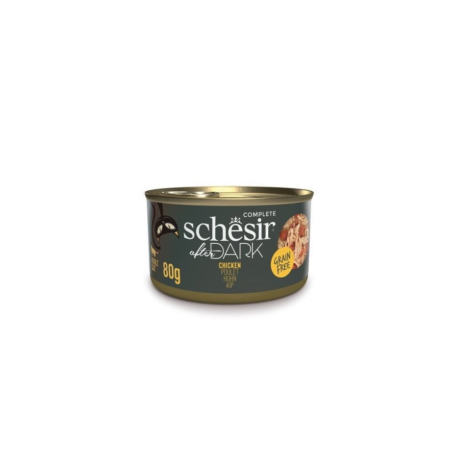 Comida húmeda para gatos schesir after dark chicken in broth  80g